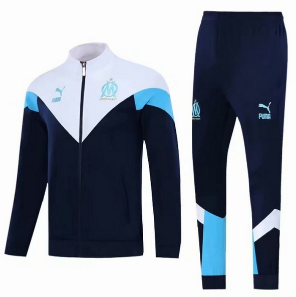 2021/22 Marseille Borland White Training Kits Jacket with Pants